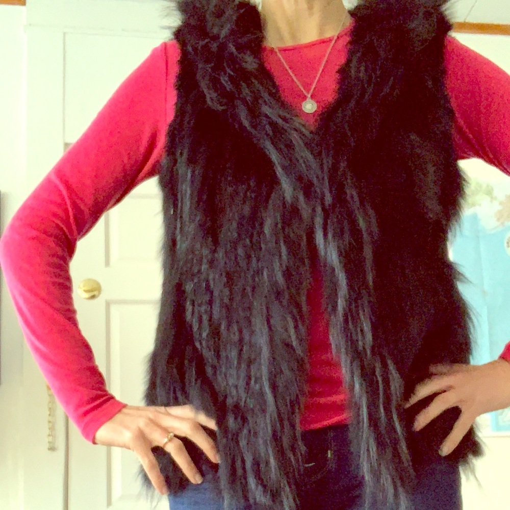 Arielle Rabbit Fur Vest (with hood!)